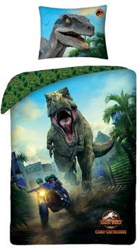 Pościel bawełniana 140x200 dinozaur jurassic TREX