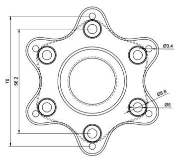 АДАПТЕР РУЛЕВОГО КОЛЕСА LOGITECH G29 G920 6X70MM ДЛЯ РУЛЕВЫХ КОЛЕС LOGITECH