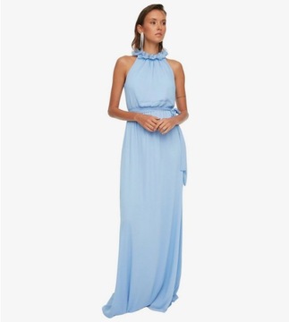 Sukienka Wieczorowa Długa Błękitna Trendyol roz34