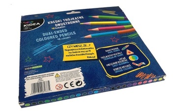 Мелки двусторонние треугольные 48 цветов 24 шт Kidea