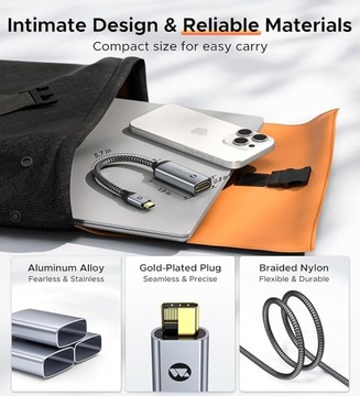 WARRKY Плетеный адаптер USB TYPE C — HDMI