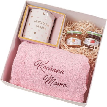 Zestaw kubek MAMA dżem ręcznik prezent DZIEŃ MAMY