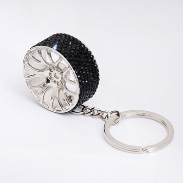 1pc Diament Rhinestone Koło Łańcuch Kluczy