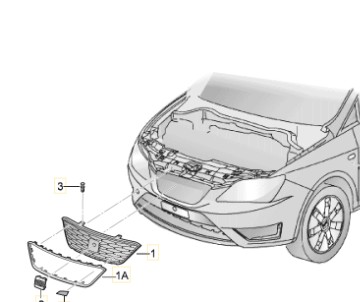 СНЯТИЕ РЕШЕТКИ SEAT IBIZA FR 2013-