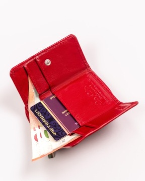 PETERSON mały portfel damski ze skóry naturalnej portmonetka kompaktowa