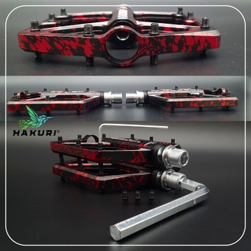АЛЮМИНИЕВЫЕ велосипедные ПЕДАЛИ ПЛАТФОРМА 16 контактов +3 подшипника LIGHT HAKURI