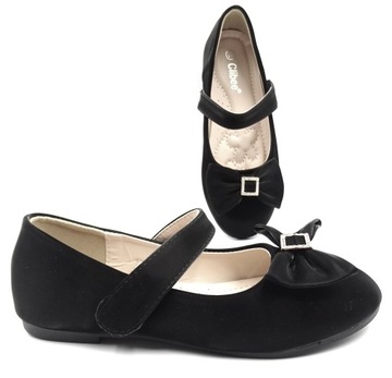Pantofelki Baleriny Eleganckie Czarne Lekkie rzep Czółenka DC304 r. 33