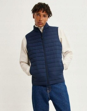 PIKOWANA KAMIZELKA ZIP RYA NG5__S JACK & JONES GRANATOWA