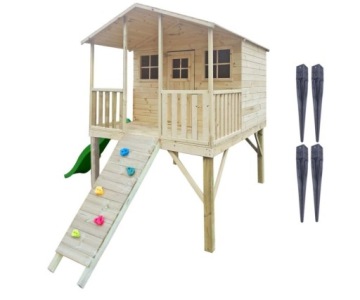 Будиночок Дерев'яний Для Дітей Gucio + Льодянка Темно-зелений і Стінка + Анкери
