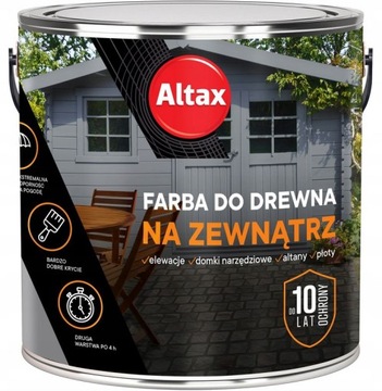 ALTAX FARBA DO DREWNA CZARNY PÓŁMAT 2.5L