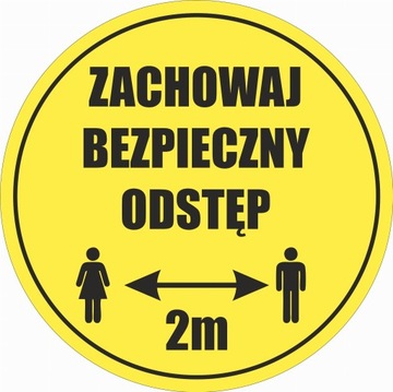 ZACHOWAJ BEZPIECZNY ODSTĘP NAKLEJKA 30CM