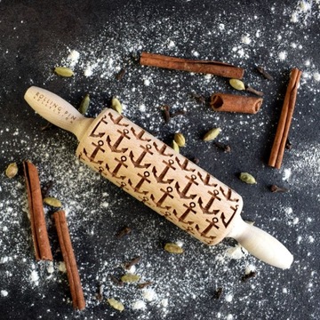 Скалка с гравировкой для печенья KOTWICE