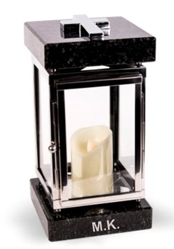 Серебряный надгробный фонарь, нержавеющая сталь + гранит.
