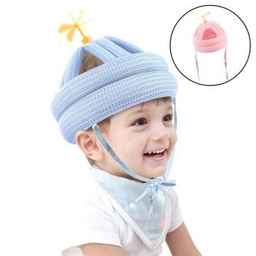 Регулируемая детская защитная шапка без ударного шлема, маска стрекозы, розовая