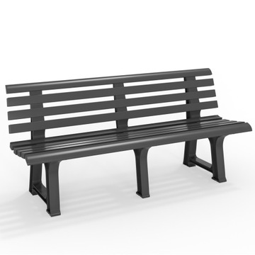 ŁAWKA PLASTIKOWA OGRODOWA antarcytowa 145x49x74cm