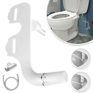 BIDET Z DESKĄ SEDESOWĄ NATRYSK Z PODWÓJNĄ DYSZĄ SAMOCZYSZCZENIE
