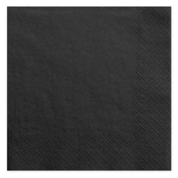 Serwetki 3-warstwowe 33x33 cm Czarne PAPIEROWE