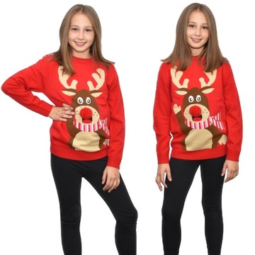 SWETER ŚWIĄTECZNY DLA DZIECKA Z RENIFEREM NOS 7/8
