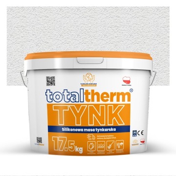 Tynk cienkowarstwowy silikonowy TotalTherm 17,5kg kolor 8-1-2 jasny szary
