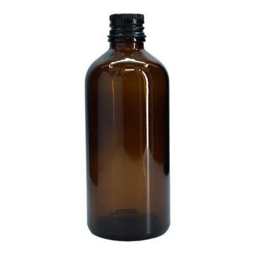 Butelka szklana 100 ml brązowa z nakrętką aluminiową czarną
