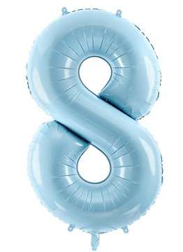 Balon Foliowy Niebieski Cyfra 8 na Urodziny 86cm