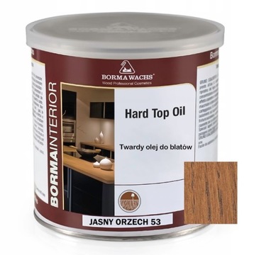 TWARDY OLEJ DO BLATÓW DREWNA BORMA WACHS HARD TOP OIL JASNY ORZECH 750ML