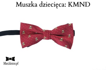 Pasek do spodni i muszka Zestaw dla chłopca 2-8l czerwony WZORY DO WYBORU
