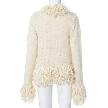 Casual Knitted Tassels Skinny Sweater Cardigan Wom