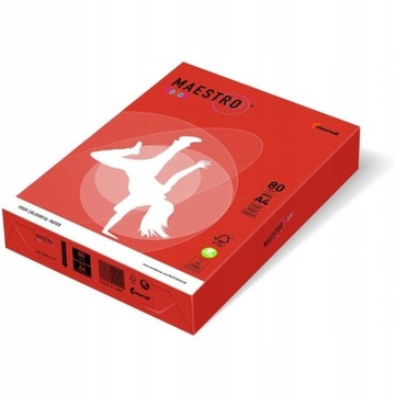 Papier ksero A4 80g MAESTRO COLOR ZR09 czerwień ce