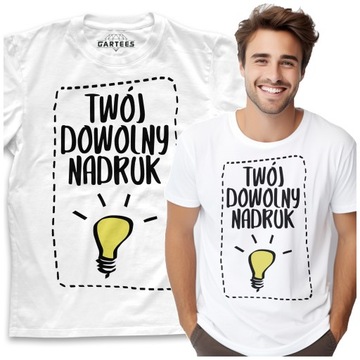 KOSZULKA MĘSKA Z TWOIM LOGIEM GRAFIKĄ REKLAMA DTF