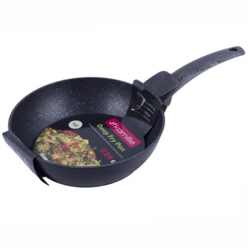 PATELNIA MARMUROWA GRUBA GŁĘBOKA WOK 24 CM INDUKCJ