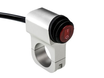 Włącznik, przełącznik podśw. LED CNC 22 mm srebrny