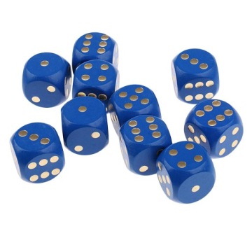 10 штук 30 мм деревянных шестигранных игральных костей D6 синий