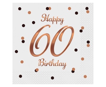 Serwetki Happy 60 Birthday 20 sztuk Urodziny