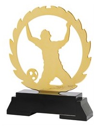 Statuetka odlewana złota, piłkarz, piłka nożna, zawody, nagroda + opis