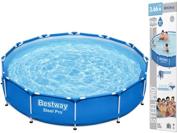 duży OKRĄGŁY BASEN STELAŻOWY Bestway 366x76 cm 12FT