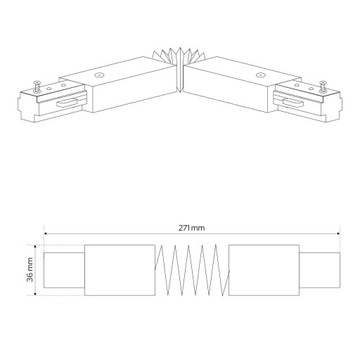 ГИБКИЙ СОЕДИНИТЕЛЬ ДЛЯ 1-ФАЗНОЙ ШИНЫ, ЧЕРНЫЙ EDO