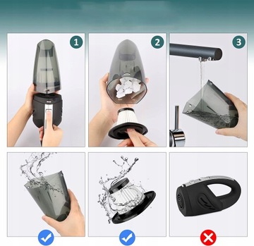 ODKURZACZ SAMOCHODOWY BEZPRZEWODOWY RĘCZNY MOCNY AKUMULATOROWY DO AUTA 120W