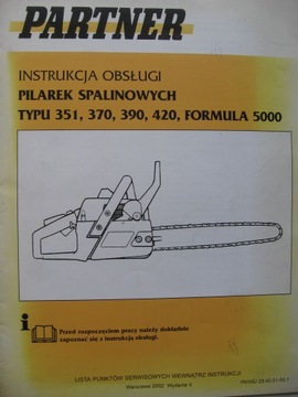 PARTNER Pilarka spalinowa 351, 370, 420 Instrukcja