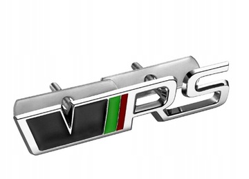 EMBLEMAT ZNACZEK LOGO NA GRILL SKODA VRS RS SREBRN