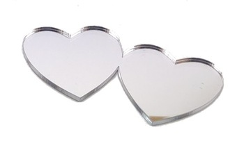 MDK Serce serca lustro srerbne ok 8x4,5cm
