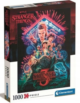 PUZZLE STRANGER THINGS 1000 ELEMENTÓW CLEMENTONI NETFLIX 37x28 cm