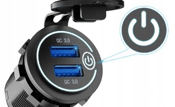 РАЗЪЕМ ДЛЯ БЫСТРОЙ ЗАРЯДКИ USB QC 3.0 ВКЛ./ВЫКЛ. СЕНСОРНЫЙ БЕЛЫЙ