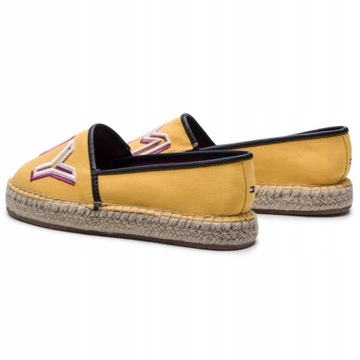 Creepersy espadryle TOMMY HILFIGER żółte slip on