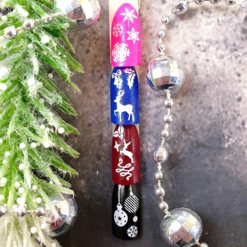 САМОКЛЕЯЩИЕСЯ НАКЛЕЙКИ ДЛЯ НОГТЕЙ РОЖДЕСТВЕНСКАЯ ЗИМА БЕЛЫЙ ОЛЕНЬ