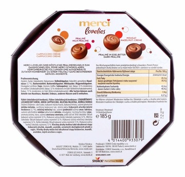 Пралине MERCI Lovelies со сливками и шоколадом 185г
