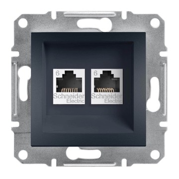 SCHNEIDER ASFORA GNIAZDO 2x RJ45 kat.6, UTP ANTRAC