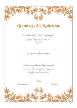 Dyplom A4 LIST GRATULACYJNY za wychowanie SYNA