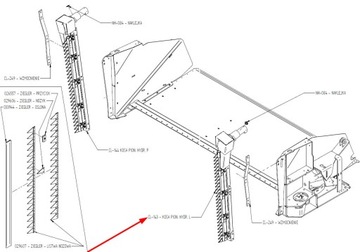 CL-143 Kosa pionowa lewa z napędem hydraulicznym