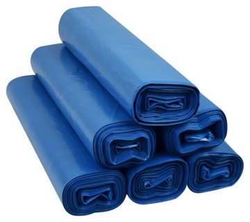 WORKI NA ŚMIECI 60L 50szt LDPE NIEBIESKIE, MOCNE
